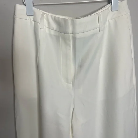 The Commense White Wide Leg Pants with Flowing Relaxed Fit size large - Picture 5 of 11